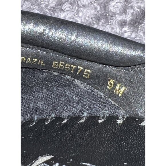 LARRY STUART COLLECTION Black Leather Weaved Mules Shoes Sz 9M Brazil - Picture 14 of 15